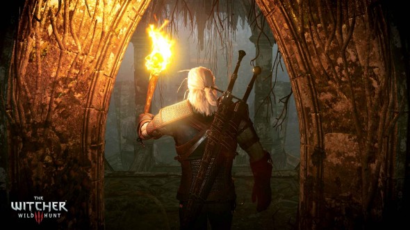 the witcher 3_torch_cave