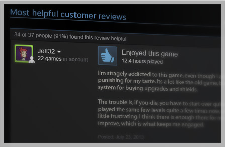 Steam reviews